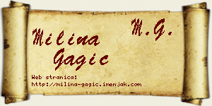Milina Gagić vizit kartica